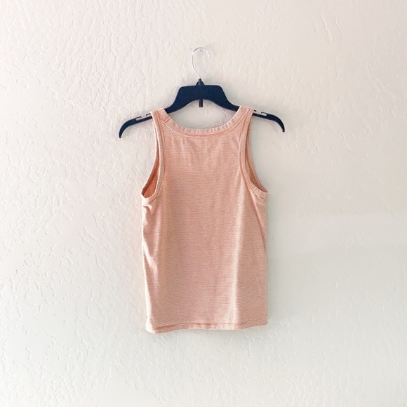 American Eagle Striped Rust Orange Scoop Neck Tank - Picture 5 of 8